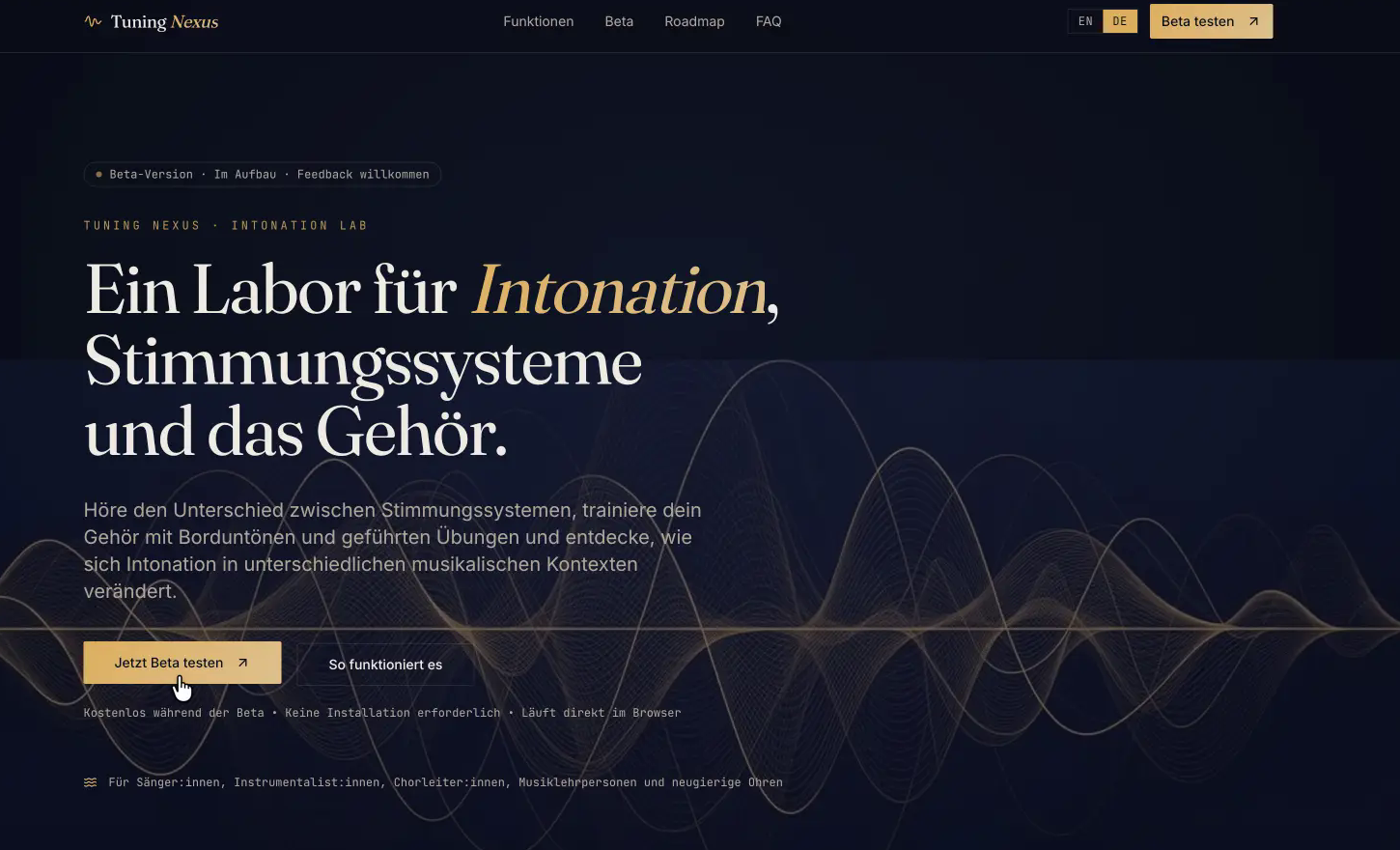 Tuning Nexus: Ein Labor für Intonation, Stimmungssysteme und das Gehör